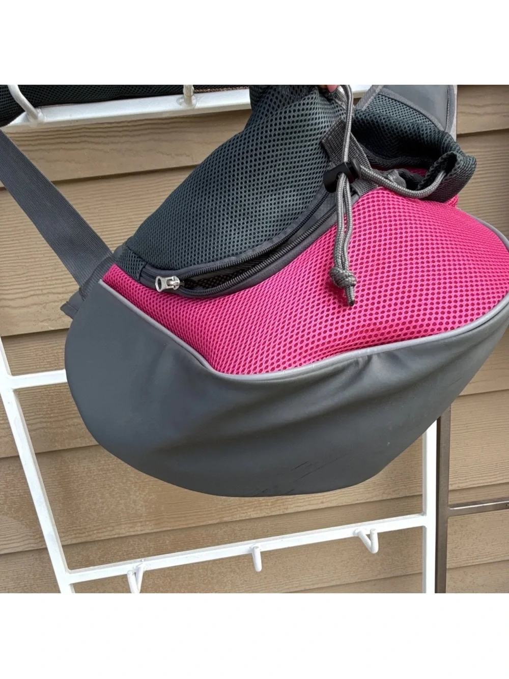 YUDODO New Adjustable Pet Sling Carrier , Neck, collar mesh extras Pink&Gray S